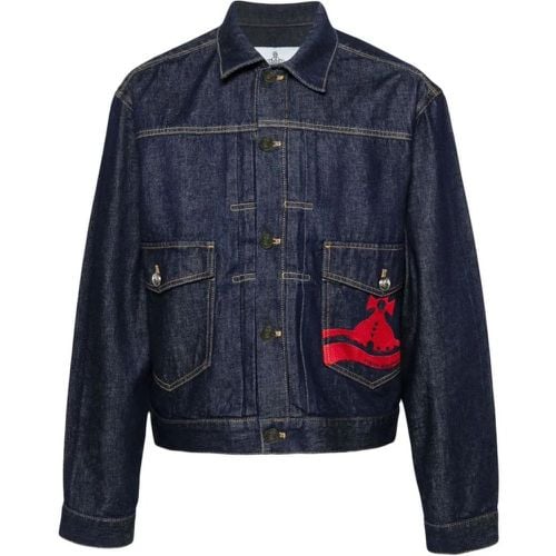 Denim Jacket With Logo - Größe M - Vivienne Westwood - Modalova