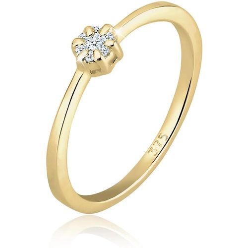 Ringe - Ring Verlobung Blume Diamant (0.045 ct.) 375 Gelbg - Gr. 52 MM - in - für Damen - Elli - Modalova