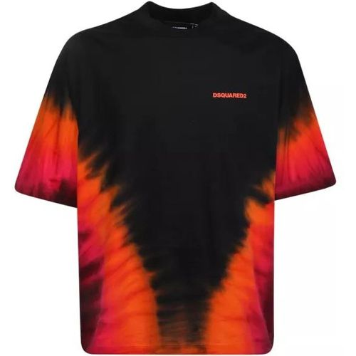 Tie-Dye Print Black T-Shirt - Größe M - Dsquared2 - Modalova
