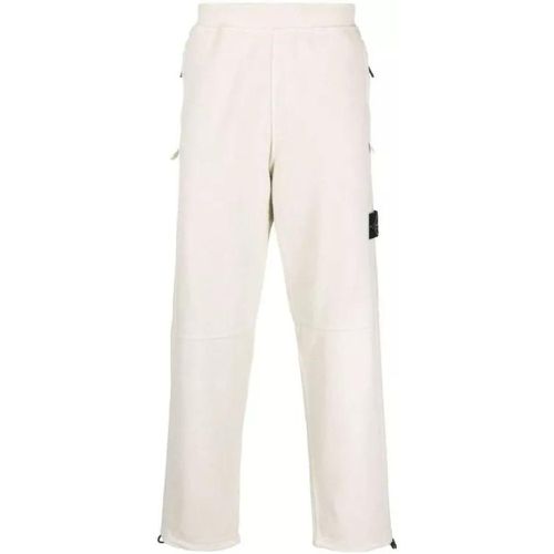 Cotton-Blend Beige Track Pants - Größe L - white - Stone Island - Modalova