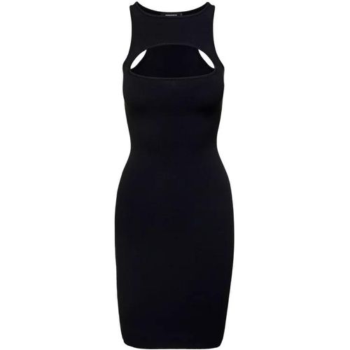 Mini Black Sleeveless Ribbed Dress With Cut-Out De - Größe L - black - Dsquared2 - Modalova