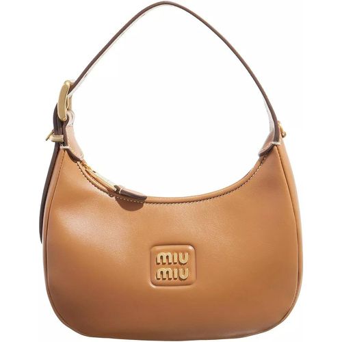 Crossbody Bags - Logo Plaque Leather Shoulder Bag - Gr. unisize - in - für Damen - Miu Miu - Modalova