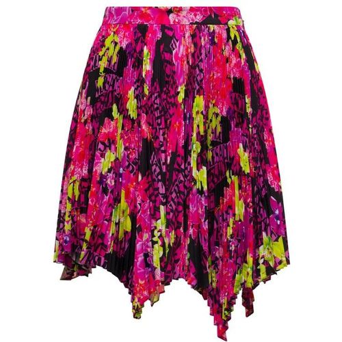 Multicolor Asymmetric Pleated Mini-Skirt With Logo - Größe 40 - multi - Versace - Modalova
