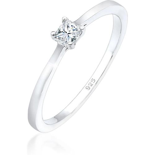 Ringe - Ring Princess Cut Verlobung Diamant 0.1 ct. 925 Si - Gr. 58 MM - in Silber - für Damen - Elli - Modalova