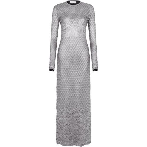 Silver-Tone Knitted Dress - Größe M - Paco Rabanne - Modalova