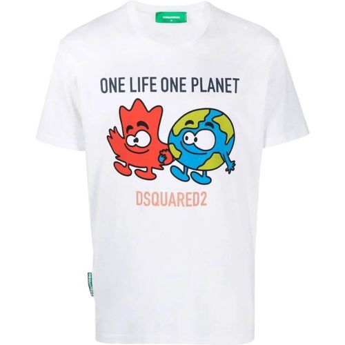 One Life One Planet Logo T-shirt - Größe L - Dsquared2 - Modalova