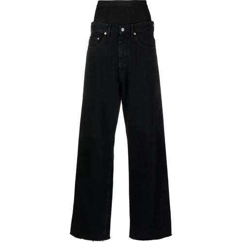 Lange Jeans mit Logo - Größe 28 - black - MM6 Maison Margiela - Modalova
