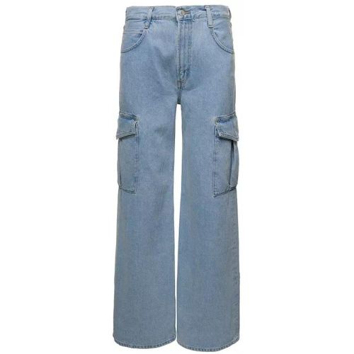 Mika' Light Blue Cargo Jeans With Wide Leg In Stre - Größe 27 - blue - Agolde - Modalova
