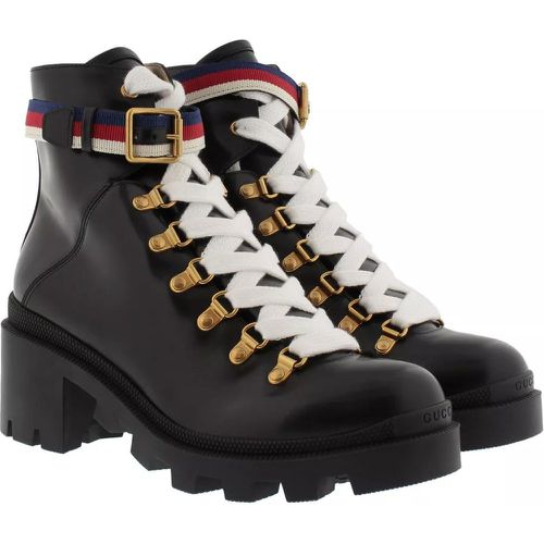 Boots & Stiefeletten - Leather Ankle Boot With Sylvie Web - Gr. 40 (EU) - in - für Damen - Gucci - Modalova