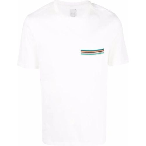 White Cotton T-Shirt With Embroidered Edge Artist - Größe M - Paul Smith - Modalova