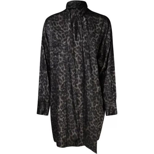 Acorus Leopard-Print Mini Dress - Größe 38 - black - Blanca Vita - Modalova