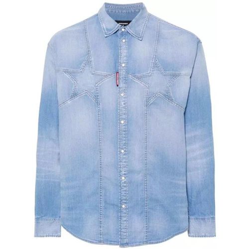 Twin Stars Denim Shirt - Größe 50 - Dsquared2 - Modalova