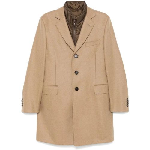 Light Beige/Brown Single Breasted Coat - Größe XL - Fay - Modalova