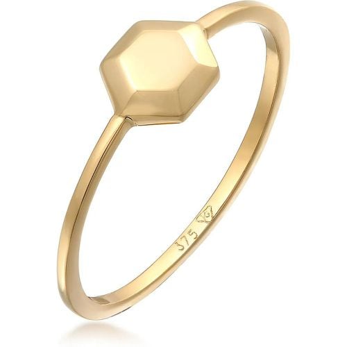 Ringe - Ring Plättchen Achteck Stapelring 375 Gelbgold - Gr. 52 MM - in - für Damen - Elli - Modalova