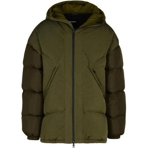 Green Cotton Blend Down Jacket - Größe M - grün - Dolce&Gabbana - Modalova