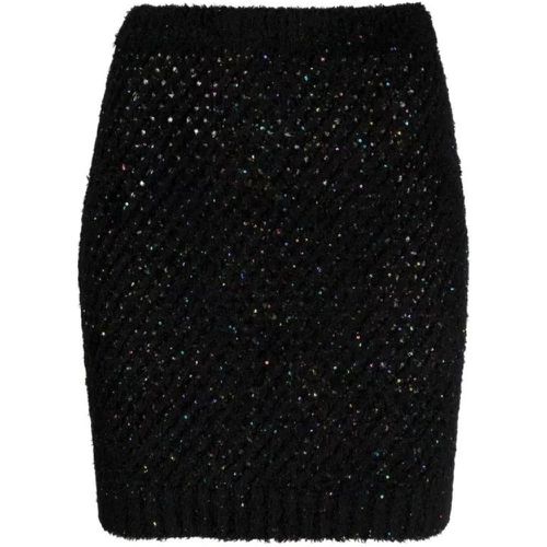 Sequin-Embellished High-Waist Miniskirt - Größe 36 - black - Balmain - Modalova