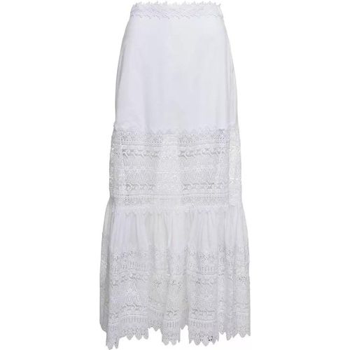 Viola' White Flounced Skirt With Lace Inserts In C - Größe M - white - Charo Ruiz Ibiza - Modalova