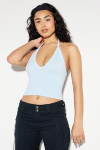 Andie Ribbed Halterneck Top - Light Blue L at Urban Outfitters - Out From Under - Modalova