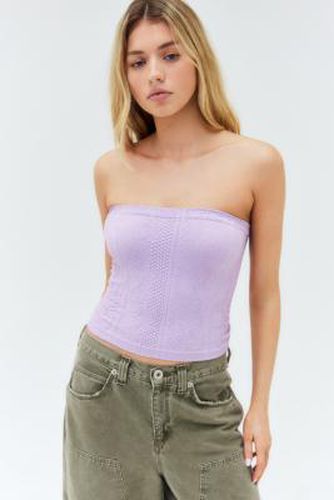 Tapestry Texture Bandeau Crop Top - Lilac L at Urban Outfitters - Out From Under - Modalova