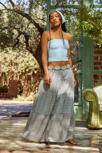 Tapestry Texture Bandeau Crop Top - Blue L at Urban Outfitters - Out From Under - Modalova