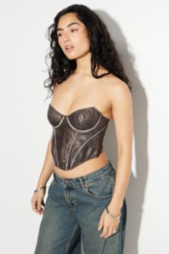 Distressed Faux Leather Corset - 32B at Urban Outfitters - Out From Under - Modalova