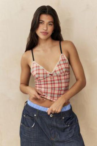 Je T'aime Check Print Cami Top - Red S at Urban Outfitters - Out From Under - Modalova