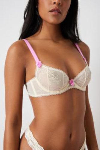 Liv Contrast Delicate Lace Underwired Bra - Ivory 32D at Urban Outfitters - Out From Under - Modalova
