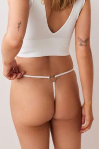 Chloe Heart Charm Seamless Ribbed G-String - White L at Urban Outfitters - Out From Under - Modalova