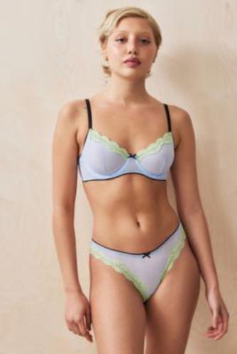 Cherish Mesh Thong - Blue S at Urban Outfitters - Out From Under - Modalova