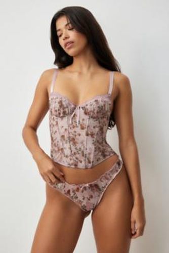 Electra Floral Mesh Thong - Pink XL at Urban Outfitters - Out From Under - Modalova