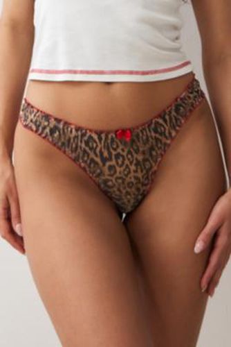 Leopard Print Frill Mesh Thong L at Urban Outfitters - Out From Under - Modalova