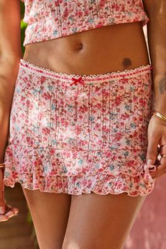 Pointelle Floral Mini Skirt - Pink combo S at Urban Outfitters - Out From Under - Modalova