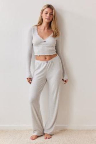 Ribbed Wide Leg Lounge Pants - Grey S at Urban Outfitters - Out From Under - Modalova