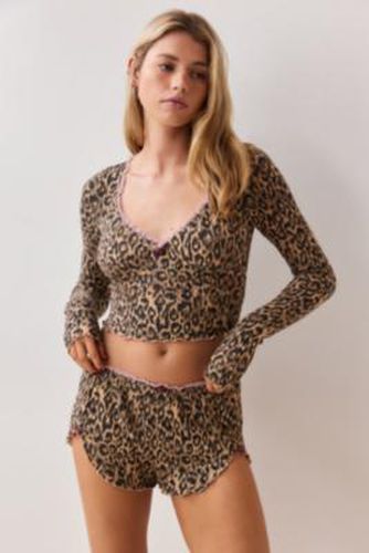 Leopard Print Ribbed Shorts S at Urban Outfitters - Out From Under - Modalova