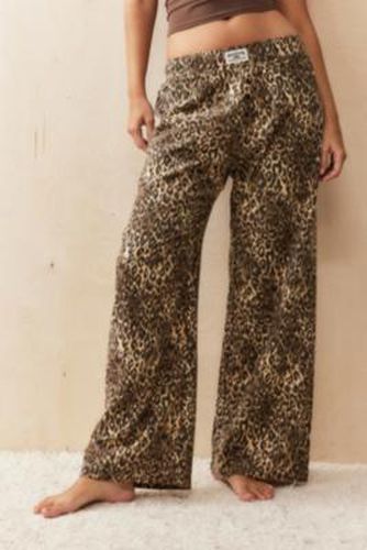 Leopard Print Straight-Leg Trousers - Brown S at Urban Outfitters - BDG - Modalova