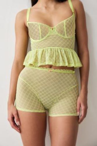 Flock Mesh Shorts - Green S at Urban Outfitters - We Are We Wear - Modalova