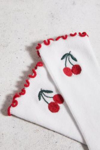 Cherry Embroidered Lettuce-Edge Socks - at Urban Outfitters - Out From Under - Modalova