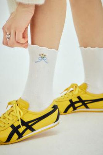 Bow Embroidered Lettuce-Edge Socks - at Urban Outfitters - Out From Under - Modalova