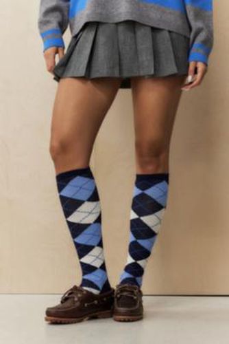 Argyle Knee High Socks - Navy at Urban Outfitters - Out From Under - Modalova