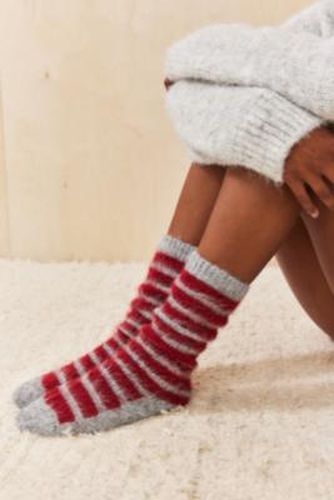 Striped Cosy Knit Socks - Dark Red at Urban Outfitters - Out From Under - Modalova