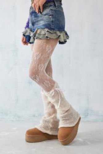 Open Weave Ribbon Leg Warmers - Cream at Urban Outfitters - Out From Under - Modalova