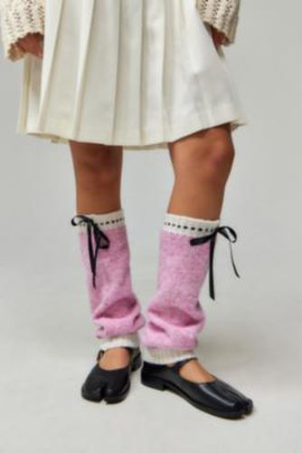 Fuzzy Pink Bow Leg Warmers - Pink at Urban Outfitters - Out From Under - Modalova