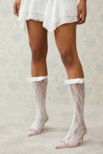 Bow Lace Knee High Socks - White at Urban Outfitters - Out From Under - Modalova