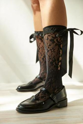Ribbon & Lace Knee High Socks - Black at Urban Outfitters - Out From Under - Modalova