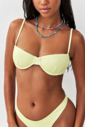 Marilyn Ribbed Balcony Bikini Top - Yellow XS at Urban Outfitters - Out From Under - Modalova