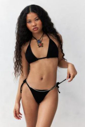 Striped Lace Tanga Bikini Bottoms - Black XS at Urban Outfitters - Out From Under - Modalova