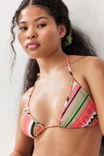 Vertical Stripe Triangle Bikini Top - Pink S at Urban Outfitters - Out From Under - Modalova