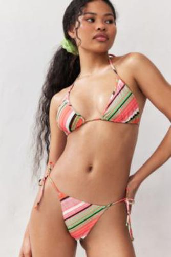Vertical Stripe Tie-Side Bikini Bottoms - Pink S at Urban Outfitters - Out From Under - Modalova