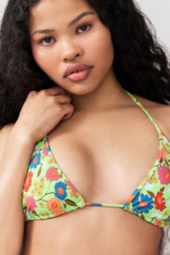 Pop Floral Triangle Bikini Top - Green XS at Urban Outfitters - Out From Under - Modalova