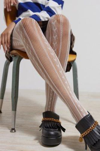 Heart Pointelle Tights - White at Urban Outfitters - Out From Under - Modalova